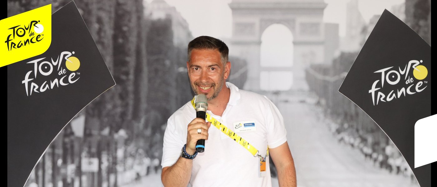 Sylvère Durand, speaker officiel des partenaires du Tour de France