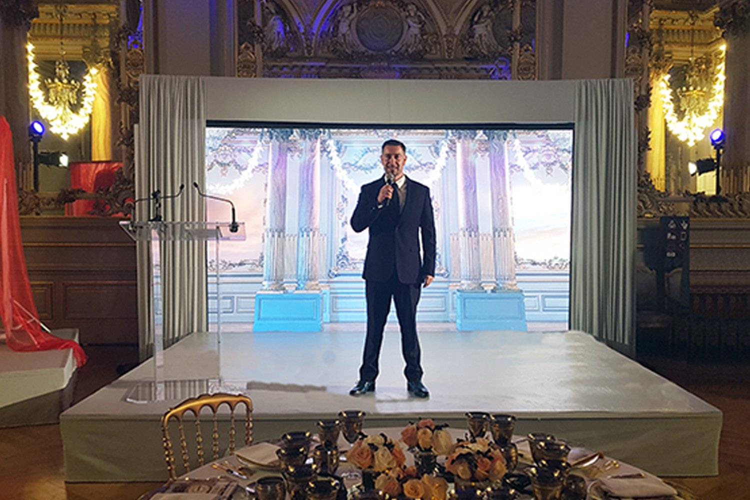 Événement corporate — prise de parole sur scène